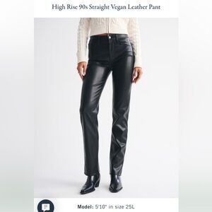 Abercrombie & Fitch High-Rise 90s Straight Vegan Leather Pants